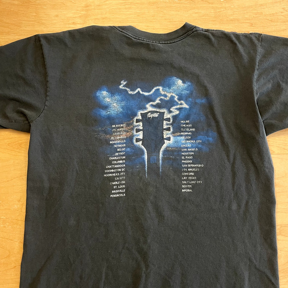 Vintage 90's Ted Nugent Guitar Winterland Tag Black XL Short Sleeve VTG T-Shirt - Picture 9 of 9